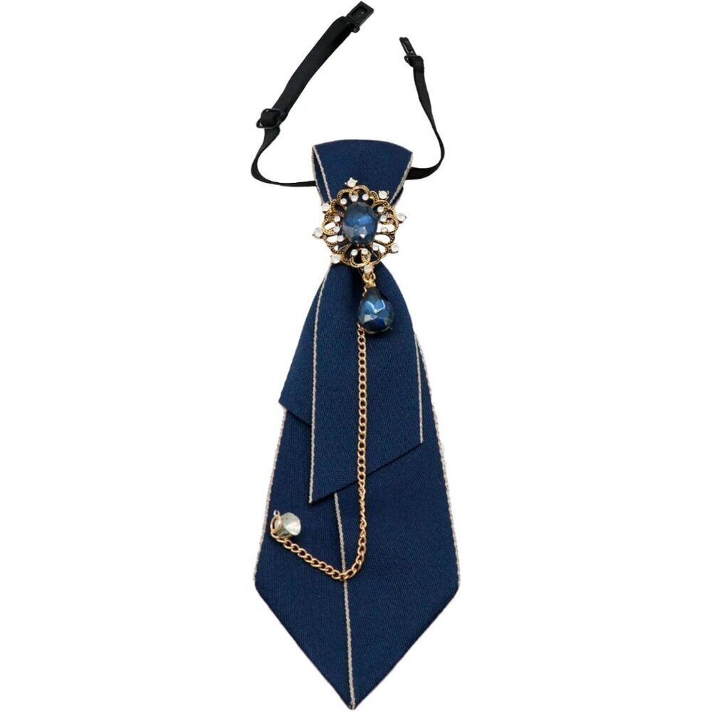 Women's Polyester Tie with Crystals Adjustable Pre-Tied for School Work Party